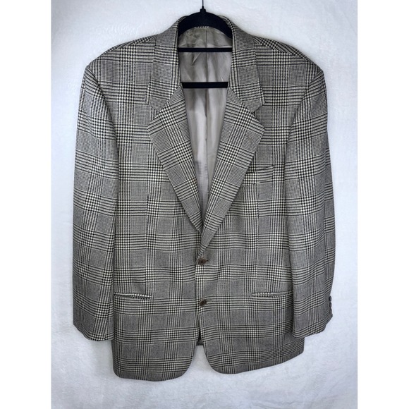 Valentino Uomo Mens 42R Glen Plaid Blazer Pure Virgin Wool Made in Italy Saks